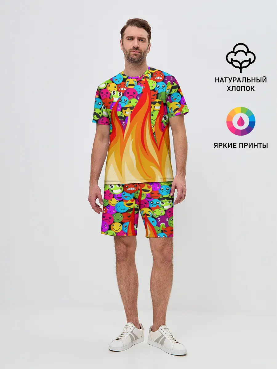 Мужской костюм с шортами / SLAVA MARLOW - Смайлики