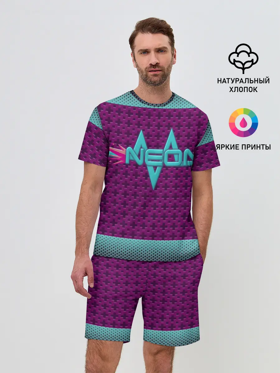 Мужской костюм с шортами / Неоновый гонщик