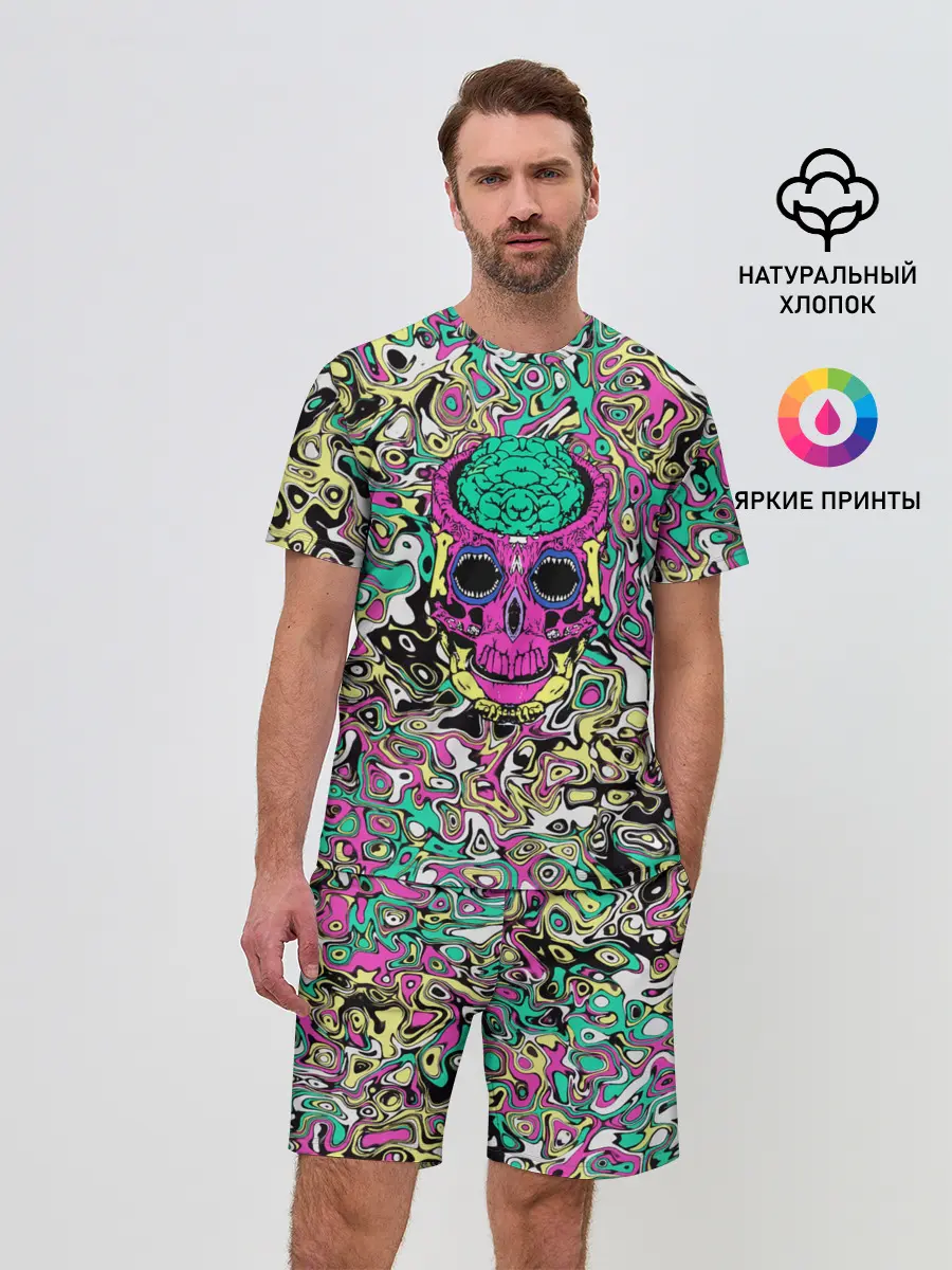 Мужской костюм с шортами / Череп