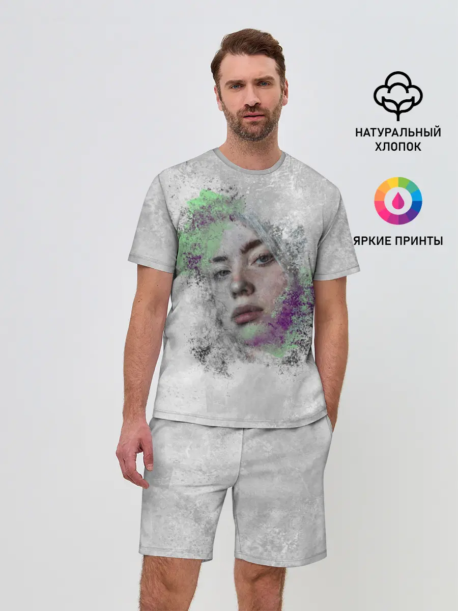 Мужской костюм с шортами / Билли Айлиш красочная