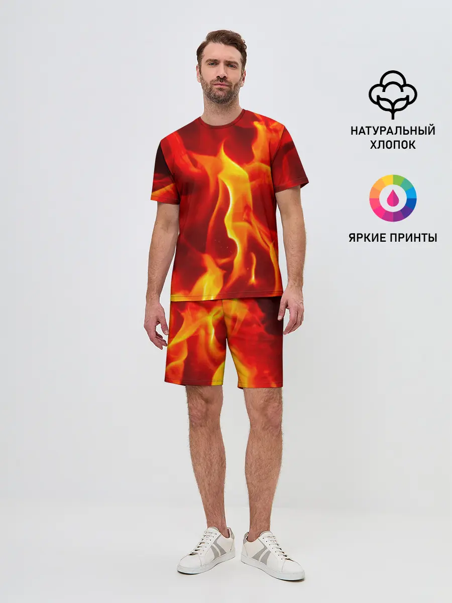 Мужской костюм с шортами / Пламенный