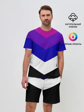 Мужской костюм с шортами / Полосы