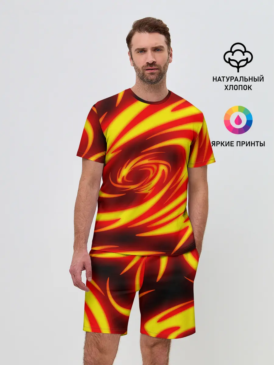 Мужской костюм с шортами / ОГНЕННЫЕ ВОЛНЫ | FIRE STRIPES