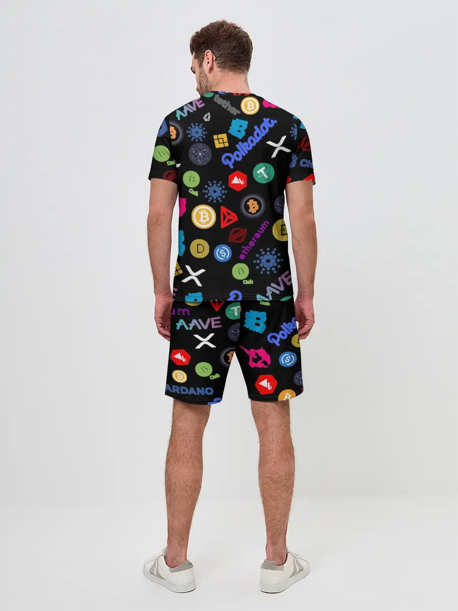 Мужской костюм с шортами / BITCOIN PATTERN | БИТКОИН