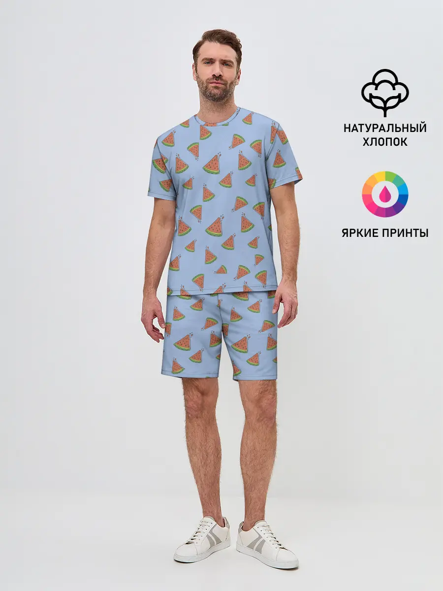 Мужской костюм с шортами / Кусочки арбуза