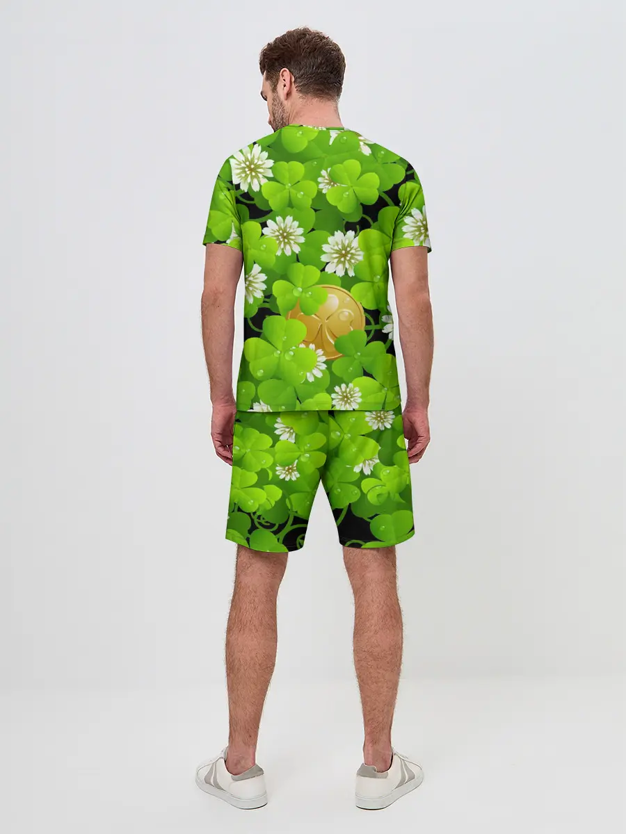 Мужской костюм с шортами / Ирландский Клевер и Монетка