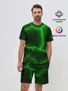Мужской костюм с шортами / К - 13 зелёная трещина 3D