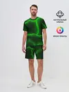 Мужской костюм с шортами / К - 13 зелёная трещина 3D