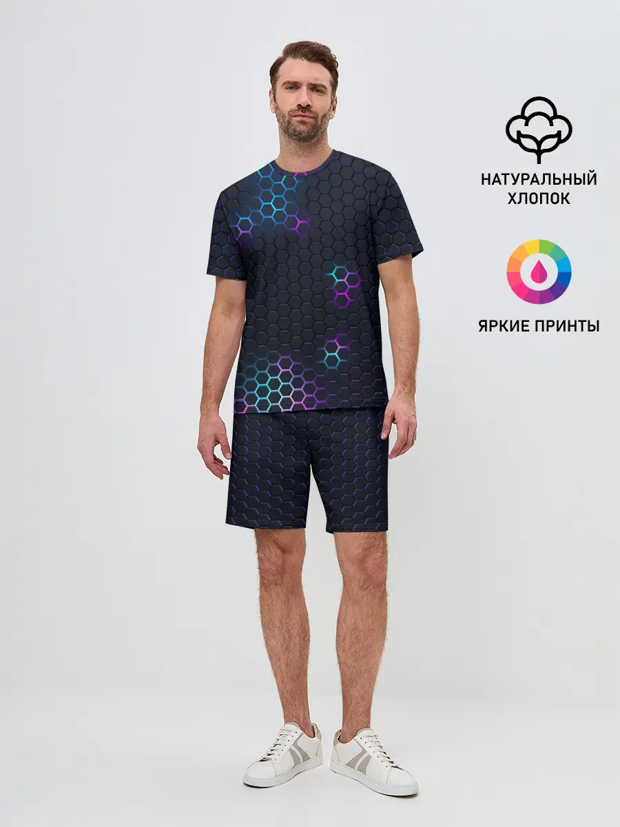 Мужской костюм с шортами / НЕОНОВАЯ БРОНЯ | НЕО БРОНЯ