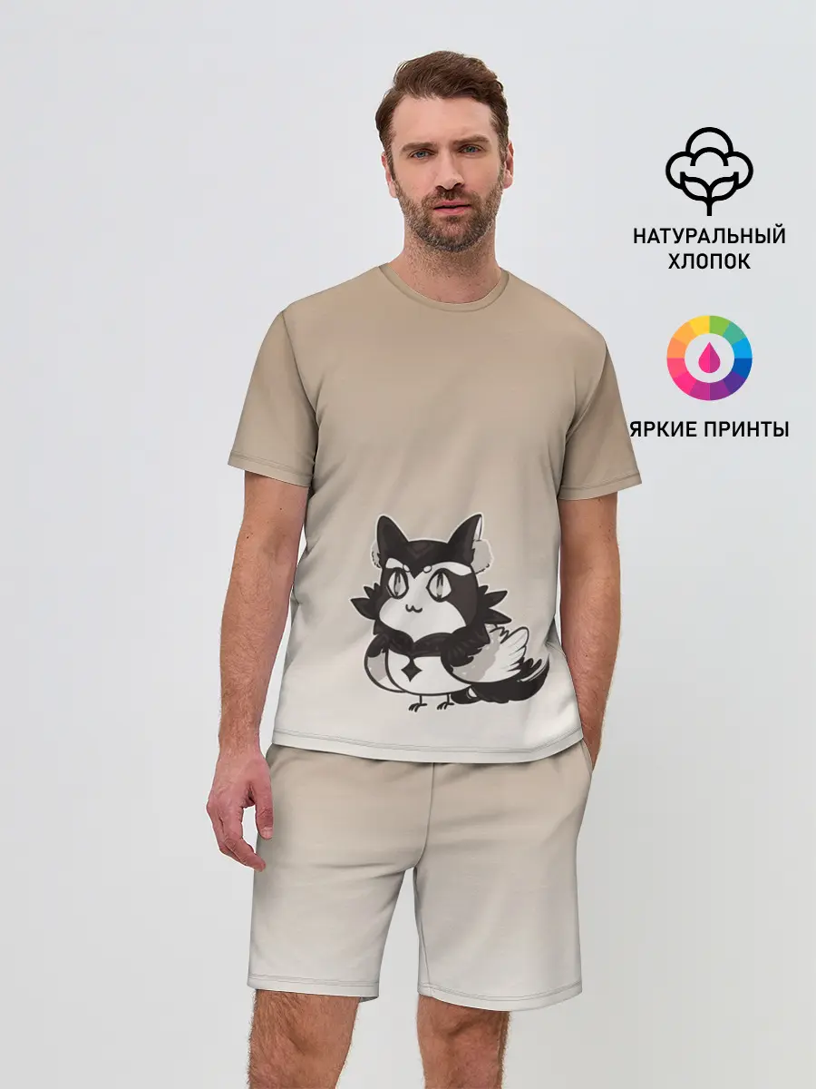 Мужской костюм с шортами / сова котик аниме