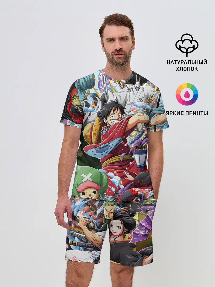 Мужской костюм с шортами / One Piece стикербомбинг