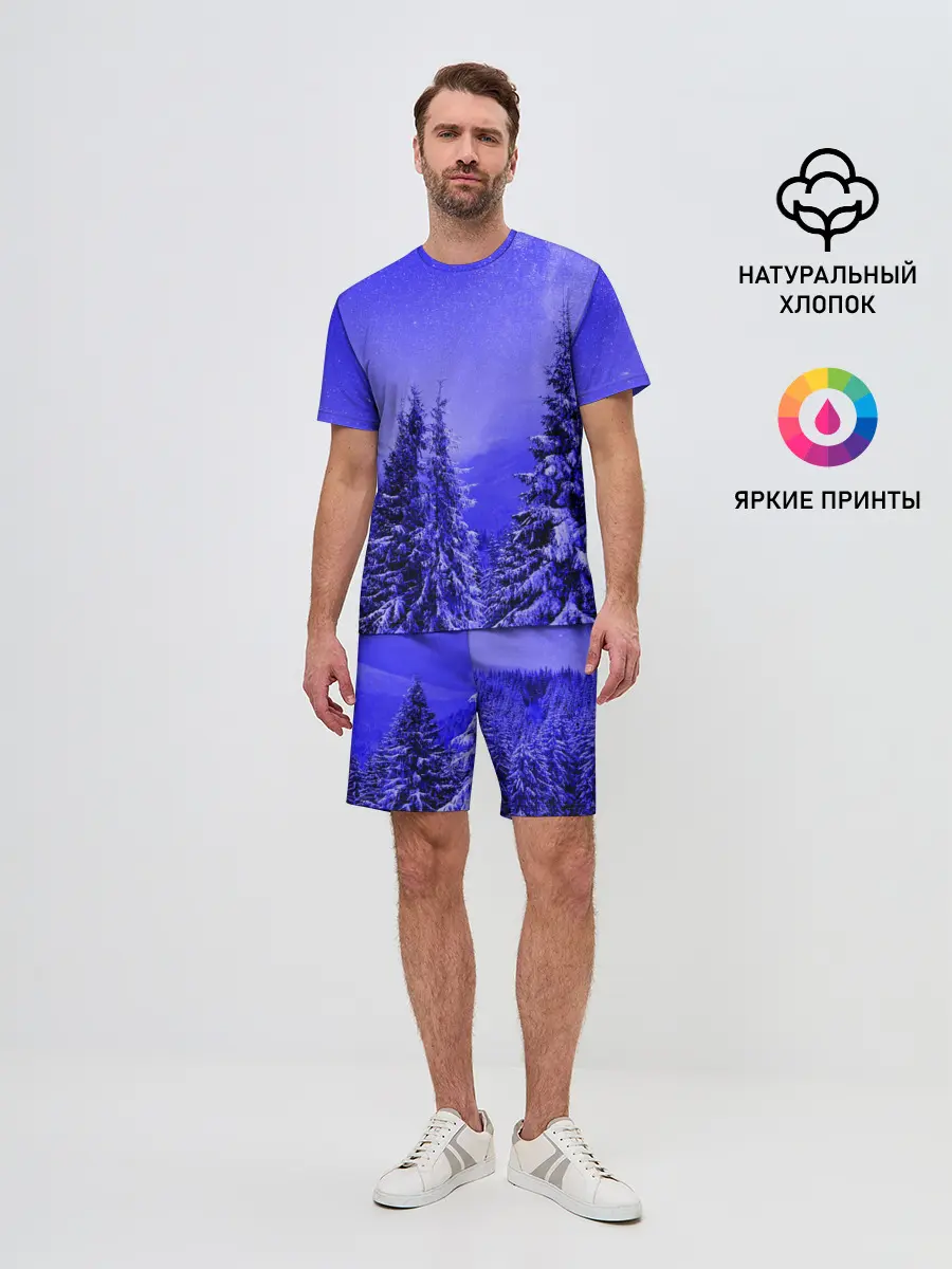 Мужской костюм с шортами / Зимний лес