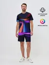 Мужской костюм с шортами / Красочные светящиеся линии
