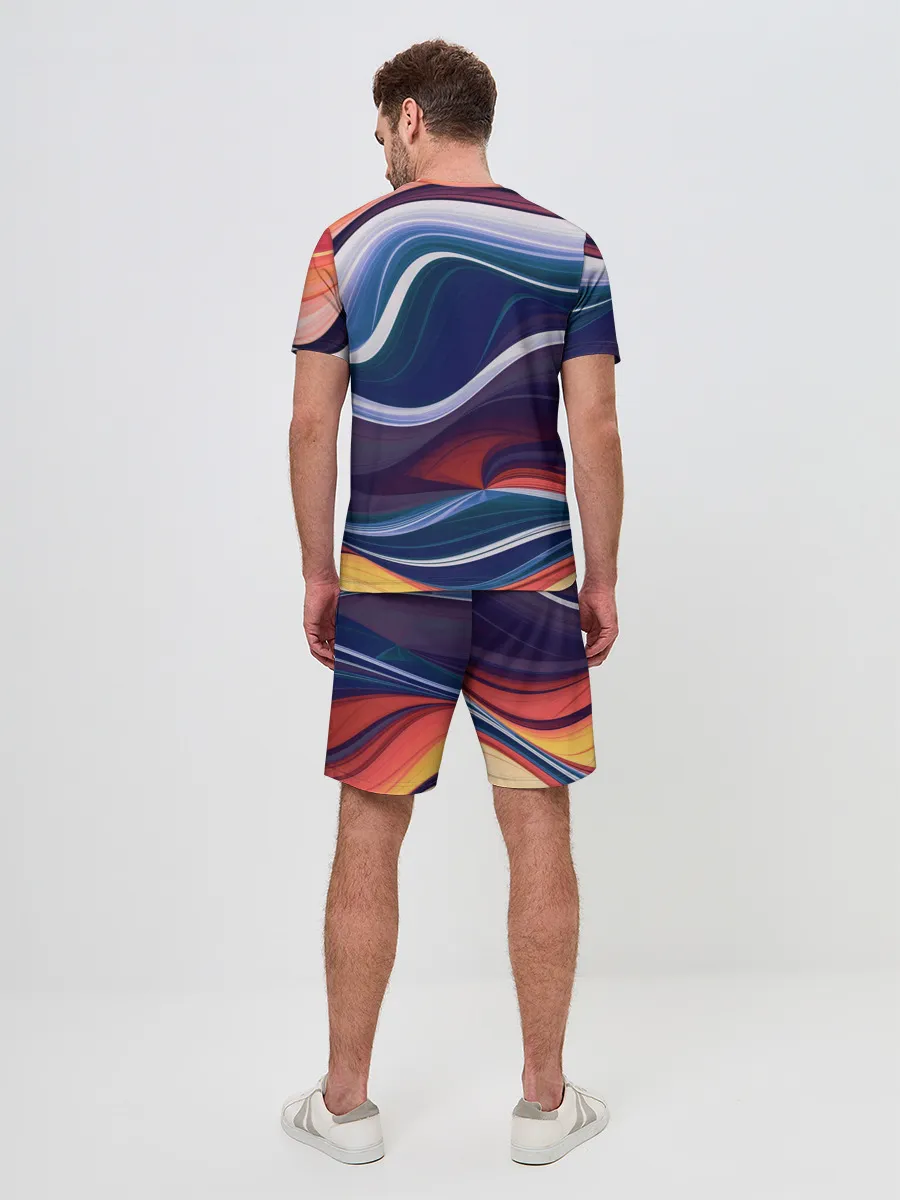 Мужской костюм с шортами / Colored lines