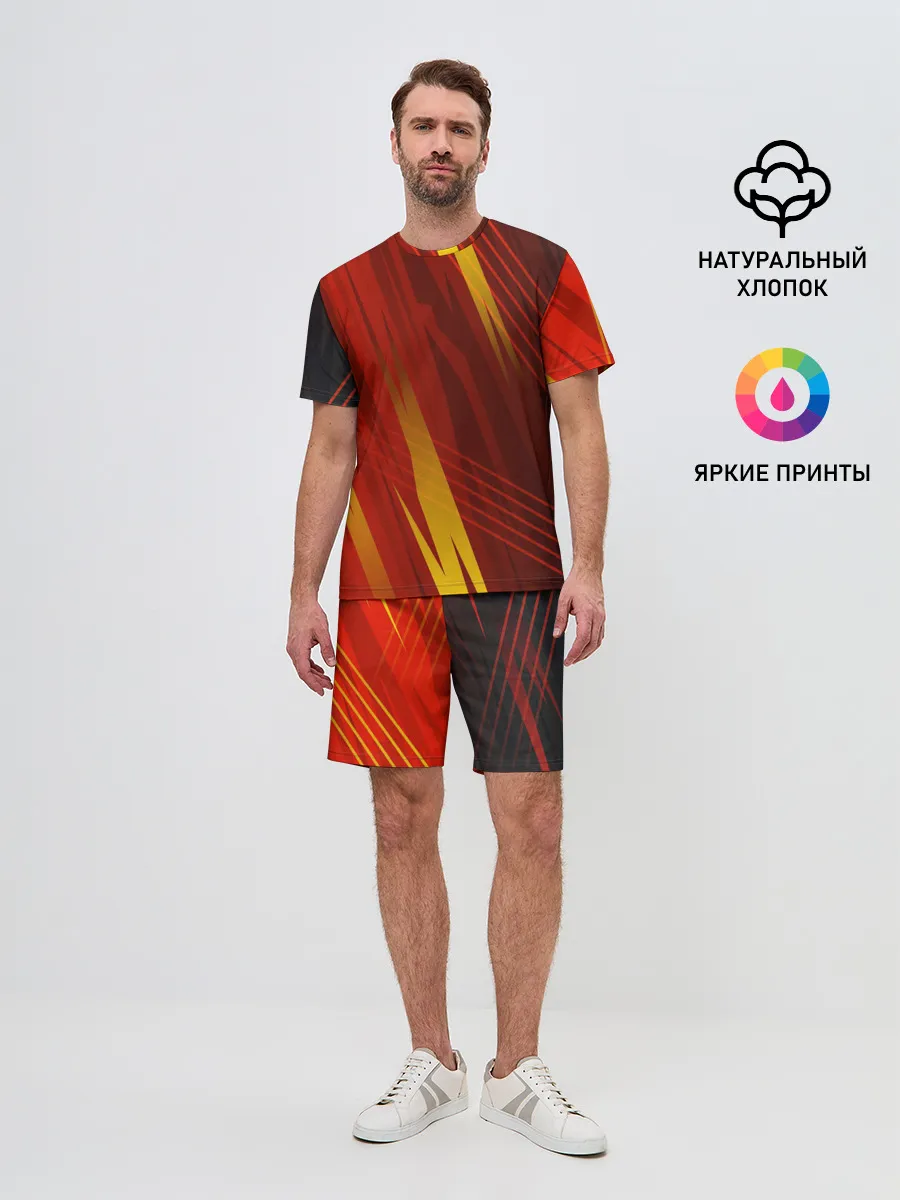 Мужской костюм с шортами / Red sport style