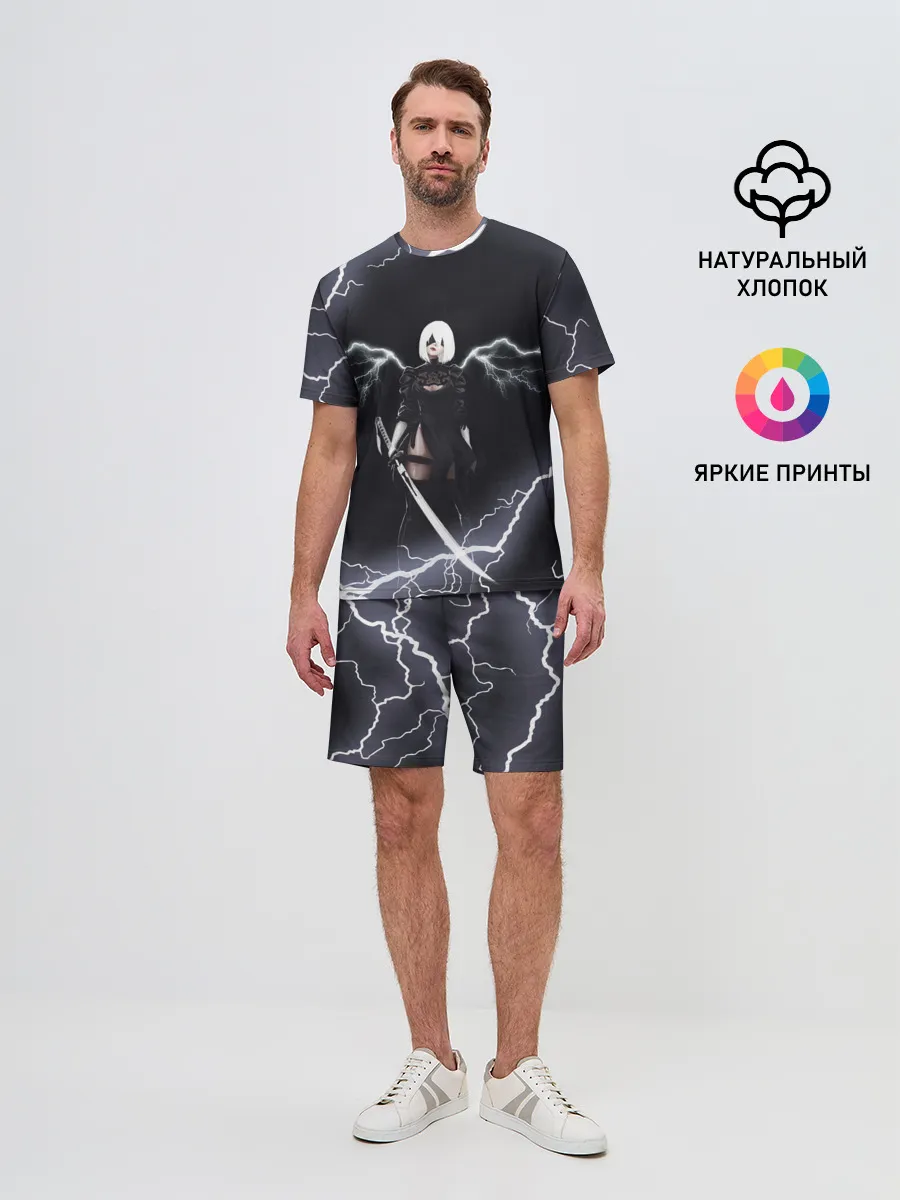 Мужской костюм с шортами / Nier Automata | 2b Light