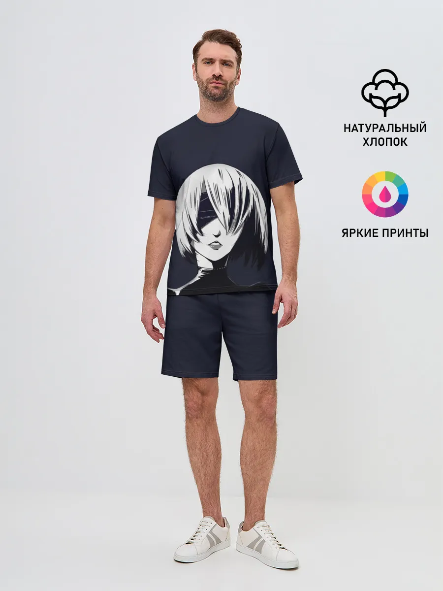 Мужской костюм с шортами / Nier Automata | 2B