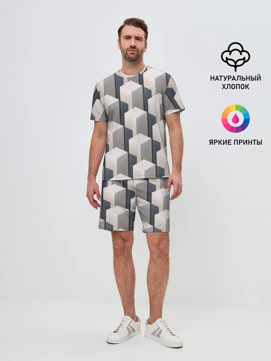 Мужской костюм с шортами / ГрафиЧеские Кубы