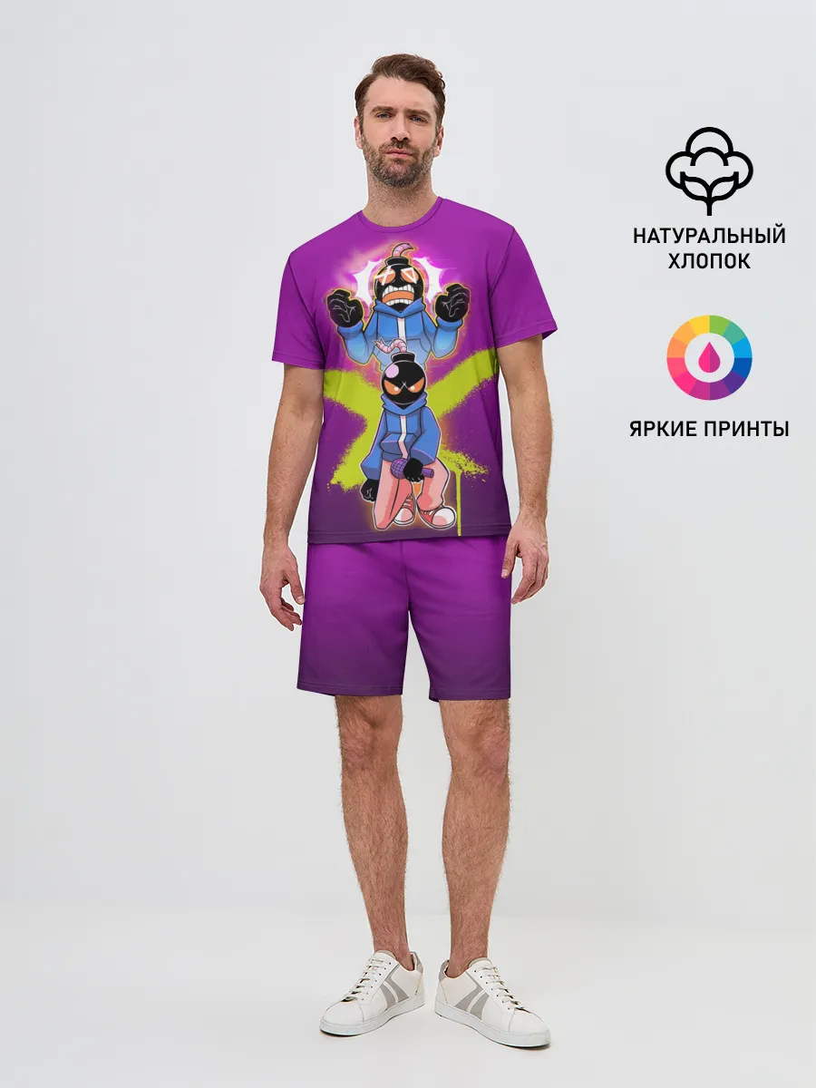 Мужской костюм с шортами / whitty граффити