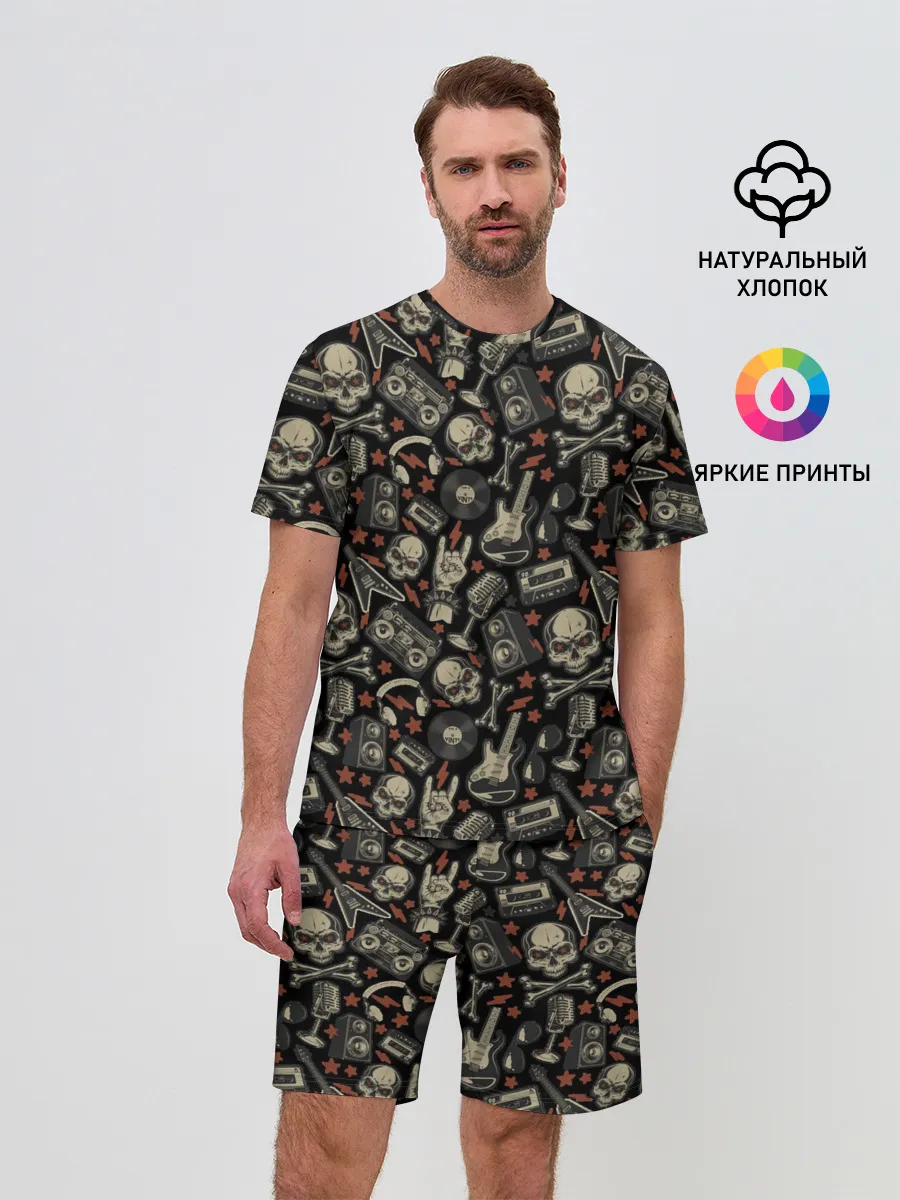 Мужской костюм с шортами / Scull_pattern_rock