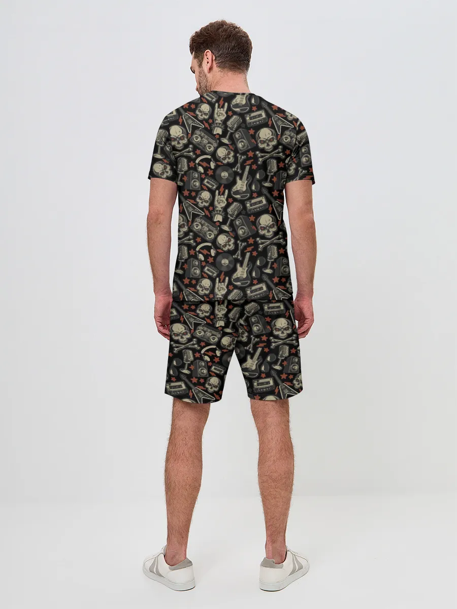 Мужской костюм с шортами / Scull_pattern_rock