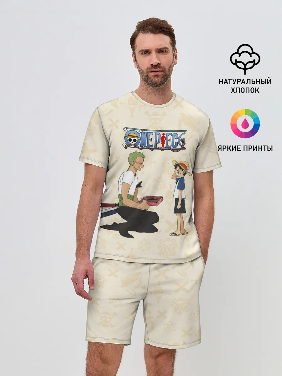 Мужской костюм с шортами / Ророноа Зоро и малыш Манки Д. Луффи