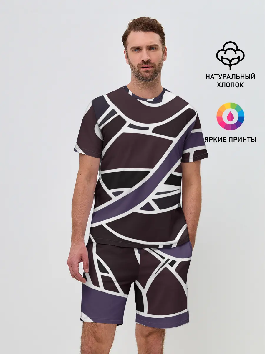 Мужской костюм с шортами / Линейная текстура