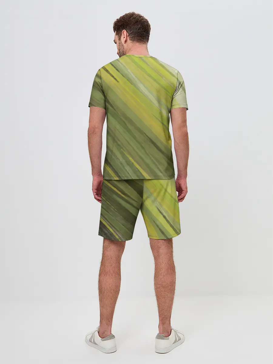 Мужской костюм с шортами / Акварельные линии