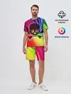 Мужской костюм с шортами / Радужный череп