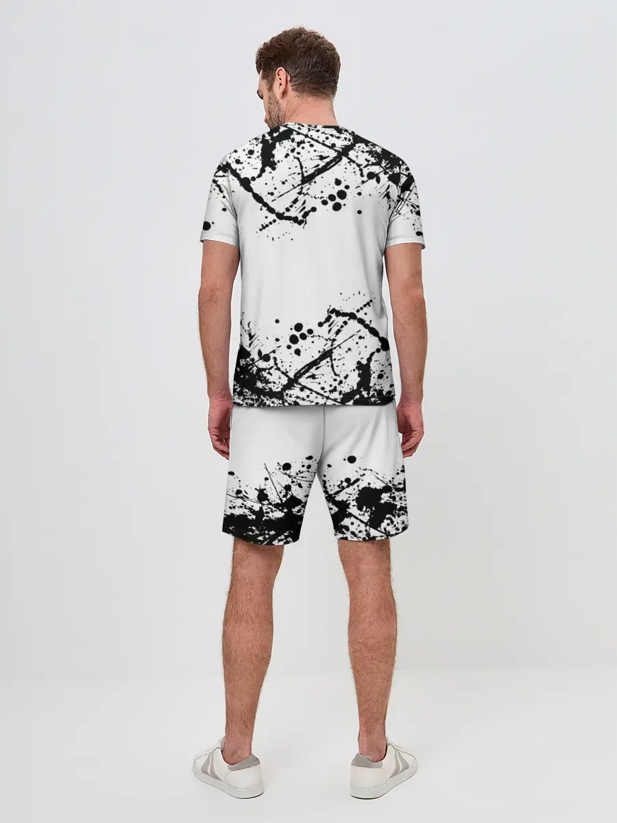 Мужской костюм с шортами / черный клевер,