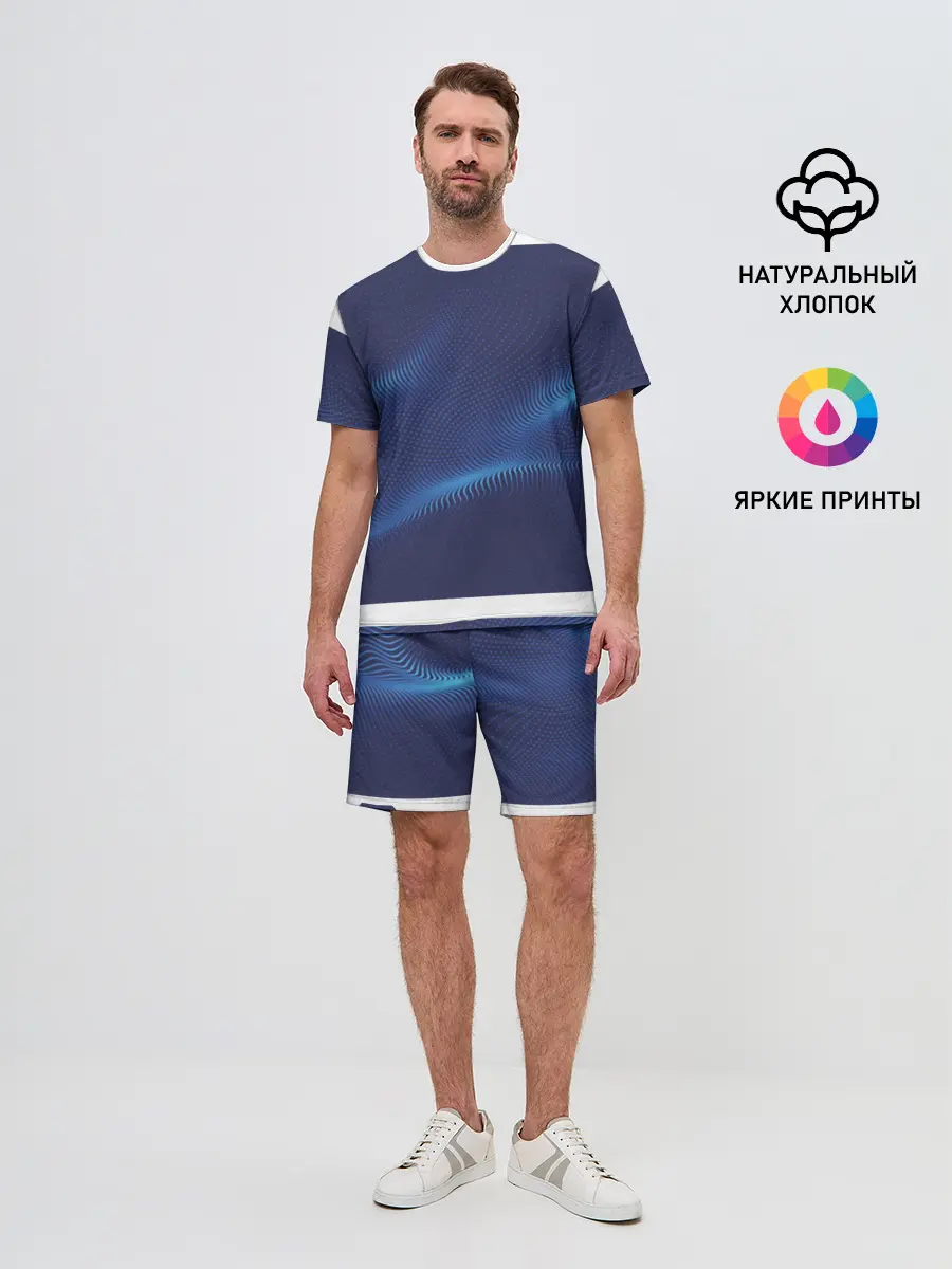 Мужской костюм с шортами / 3D волна