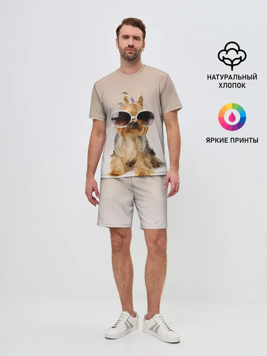 Мужской костюм с шортами / собака в очках