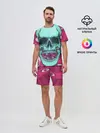 Мужской костюм с шортами / Череп в цветах