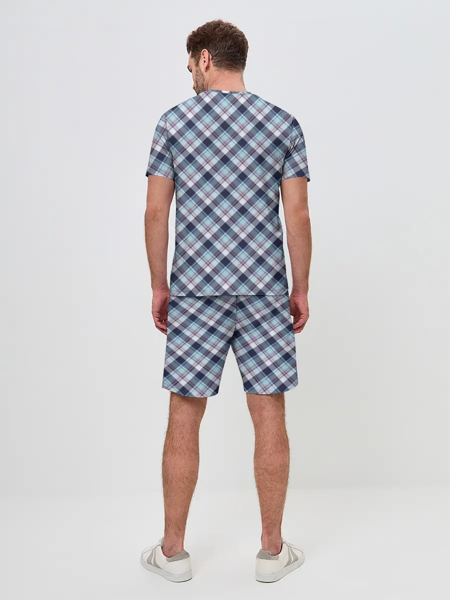 Мужской костюм с шортами / Текстура в клетку