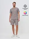 Мужской костюм с шортами / Текстура в клетку