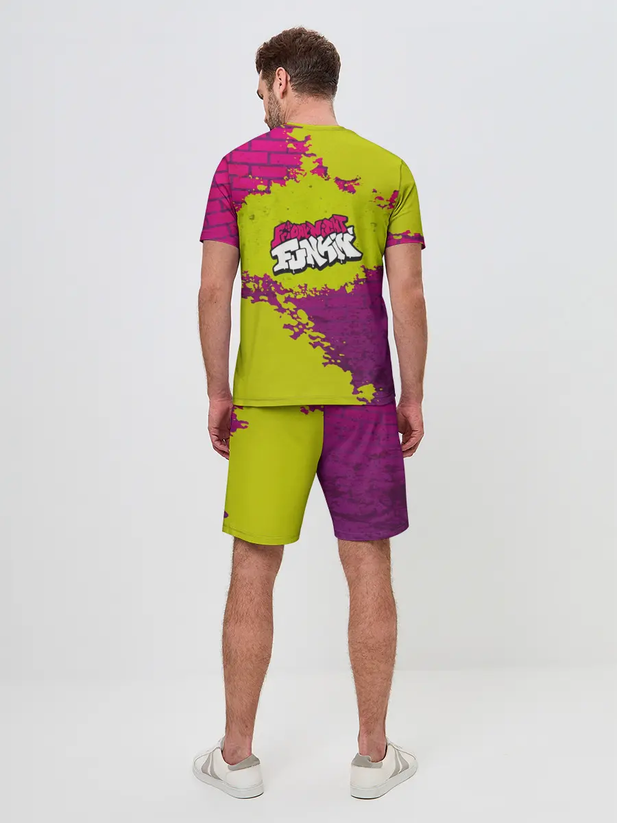 Мужской костюм с шортами / Friday Night Funkin Кислотный