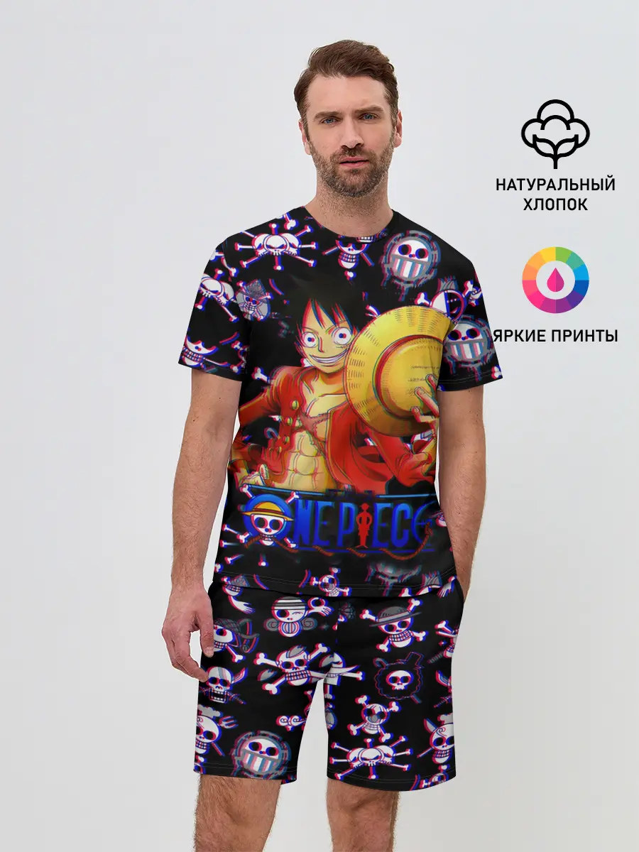 Мужской костюм с шортами / Луффи One Piece | Glitch