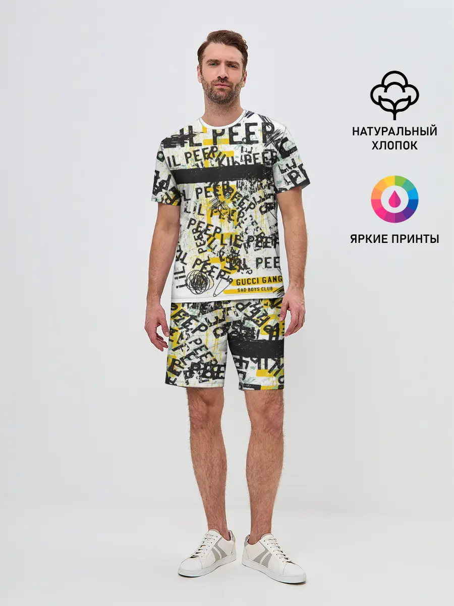 Мужской костюм с шортами / LIL PEEP Vintage Graffiti Wall