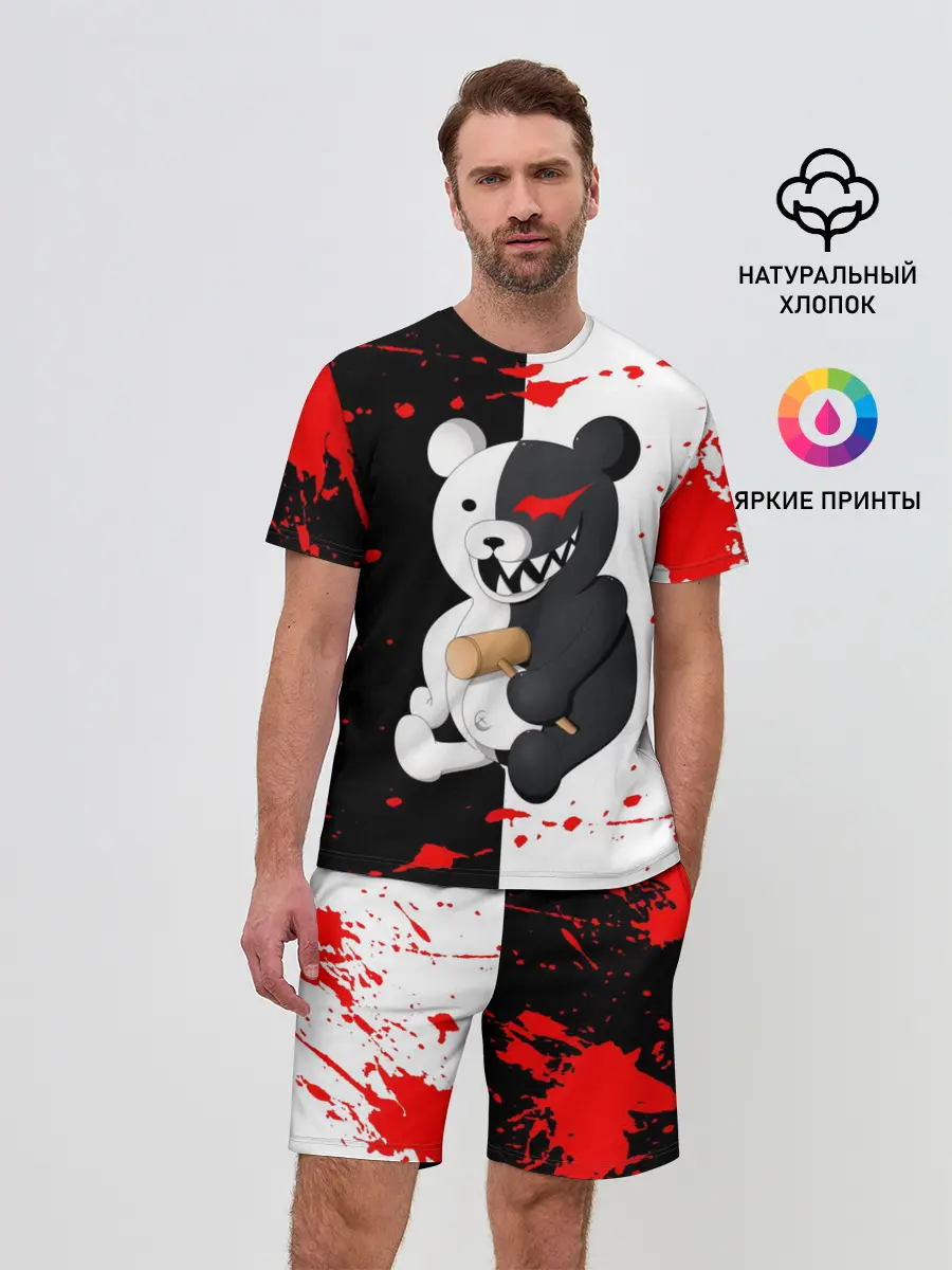 Мужской костюм с шортами / monokuma с молотком