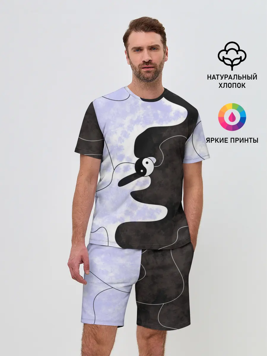 Мужской костюм с шортами / Инь-Янь