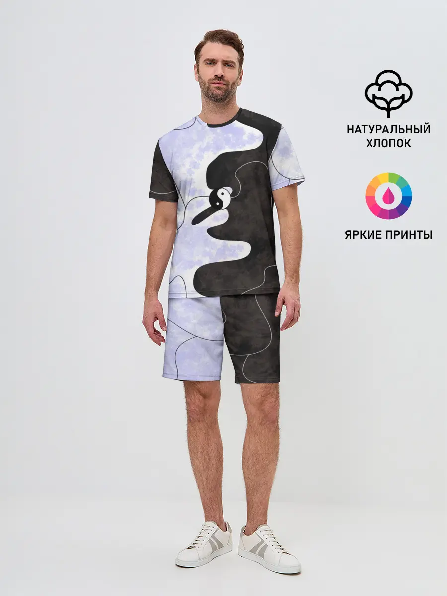 Мужской костюм с шортами / Инь-Янь