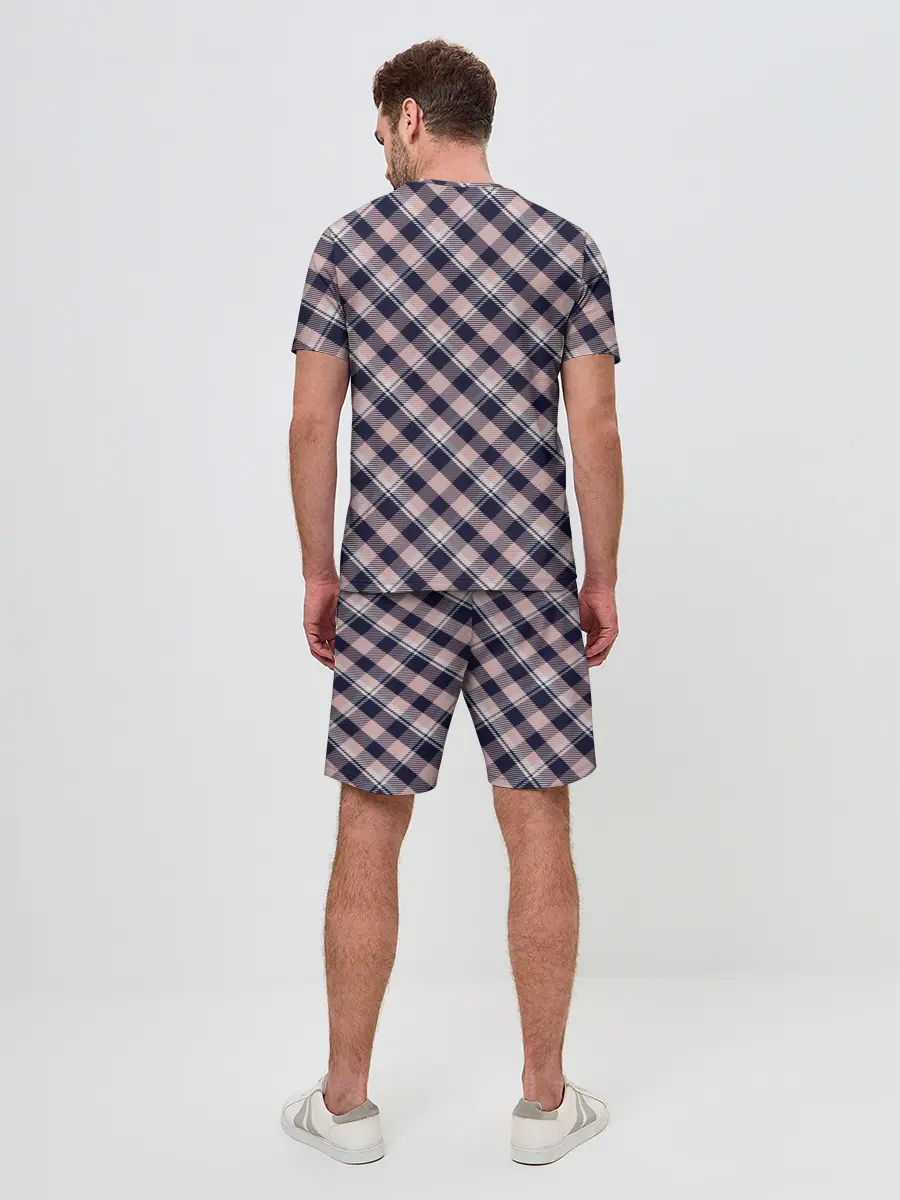 Мужской костюм с шортами / Клеточный узор