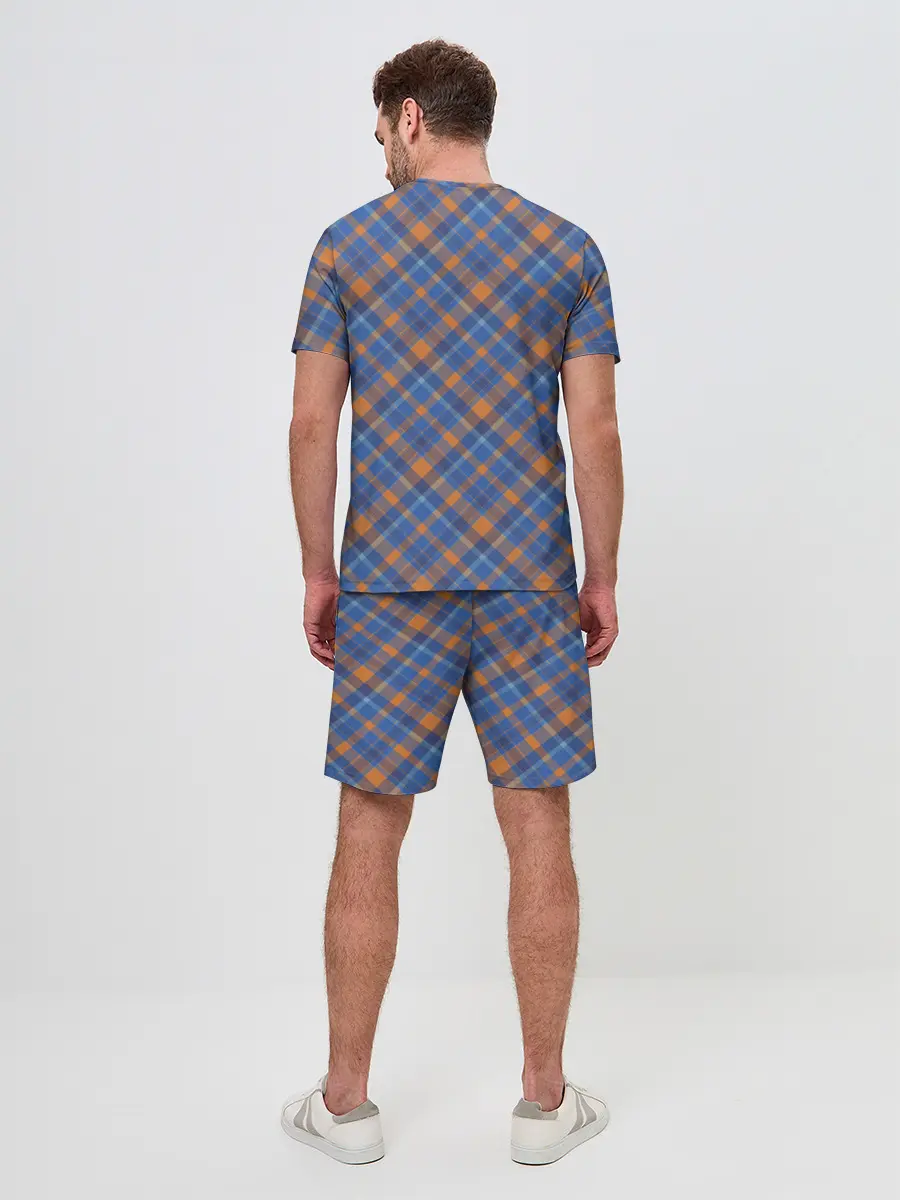 Мужской костюм с шортами / Клеточный узор