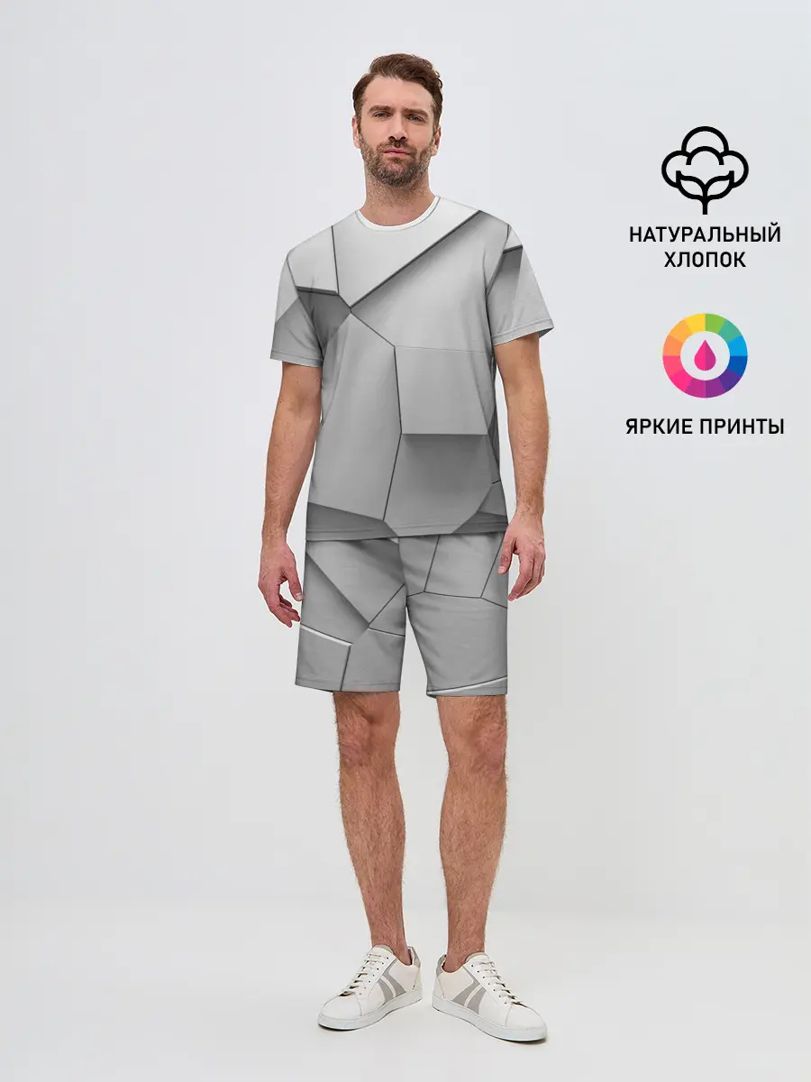 Мужской костюм с шортами / Осколки плитки