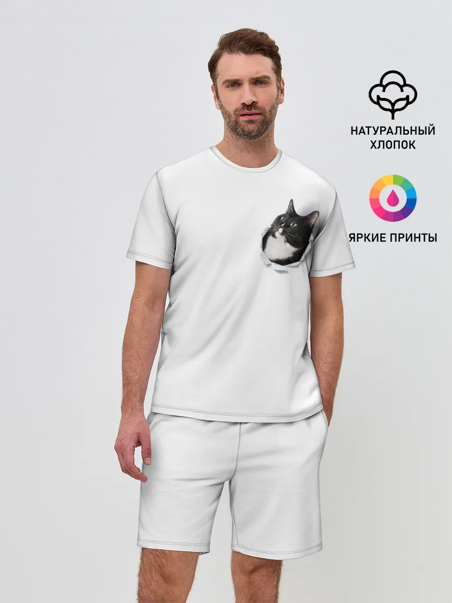 Мужской костюм с шортами / КОТ В СЕРДЦЕ