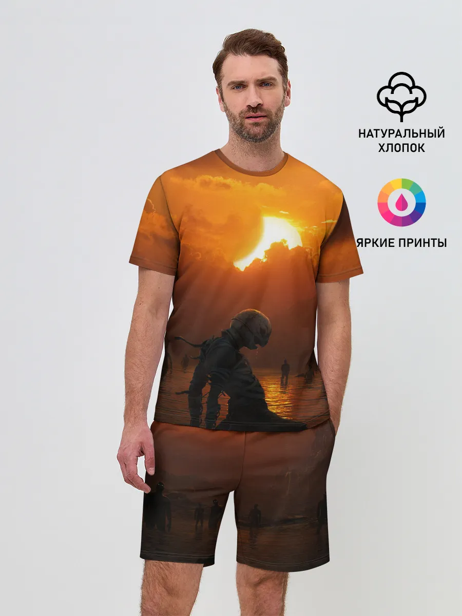 Мужской костюм с шортами / Берсерк закат