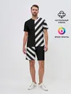 Мужской костюм с шортами / Черно-Белые Полосы