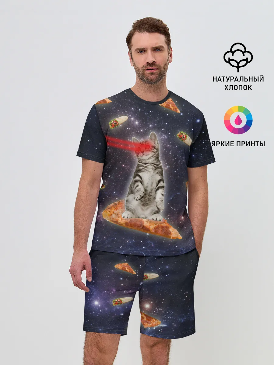 Мужской костюм с шортами / Котик в космосе