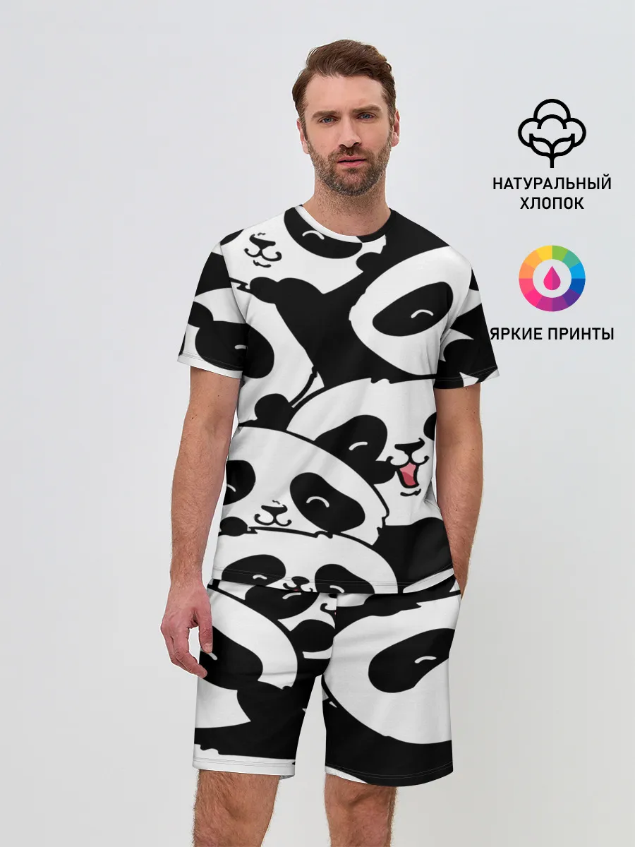Мужской костюм с шортами / панды