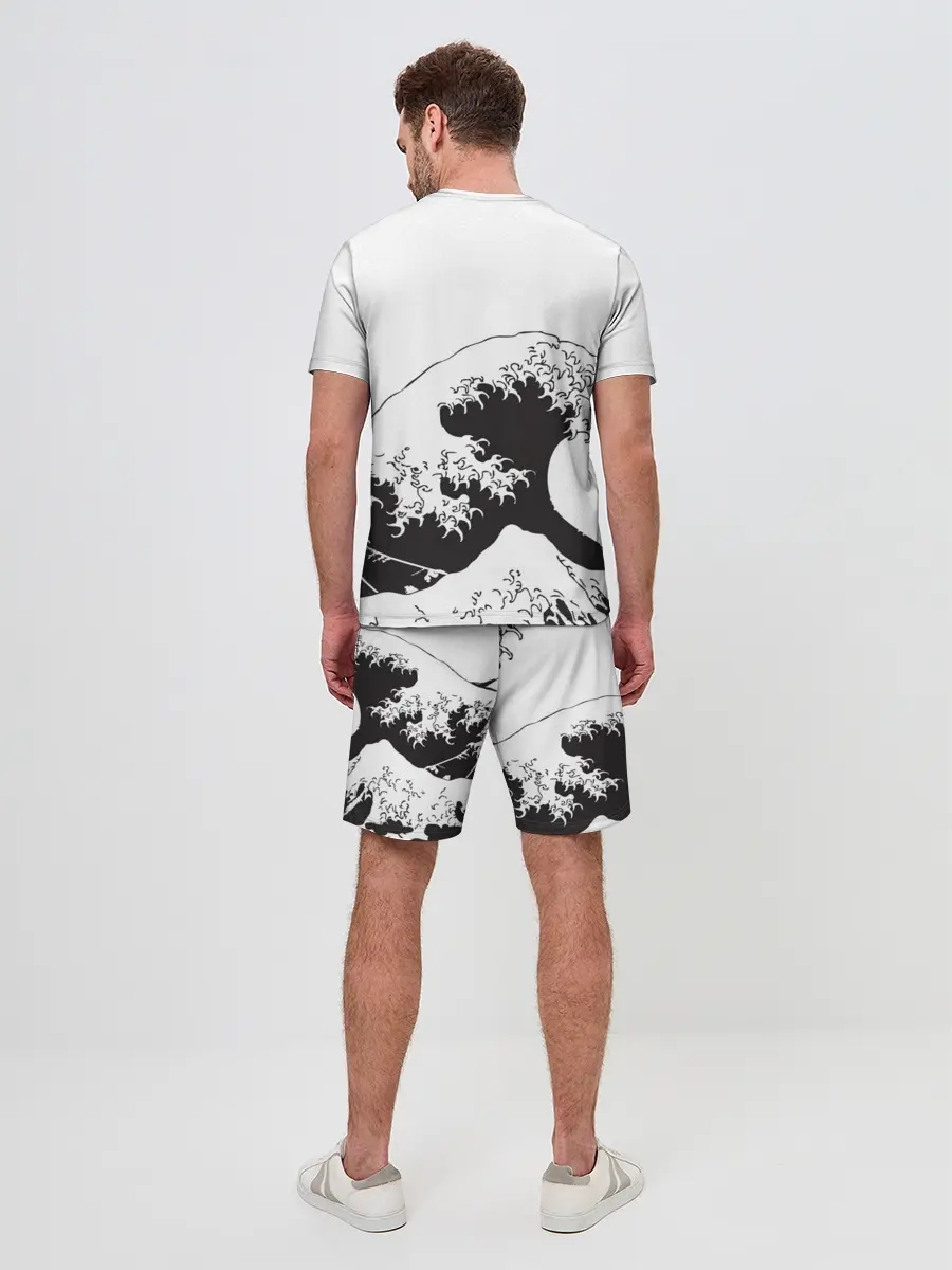 Мужской костюм с шортами / Волна Канагава Япония | Sea Wave